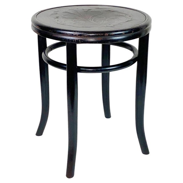 Black Antique Thonet Stool, 1900s For Sale - Image 8 of 8