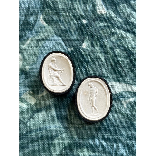 19th Century Antique Grand Tour Plaster Intaglios by Giovanni Liberotti - A Pair For Sale - Image 5 of 12