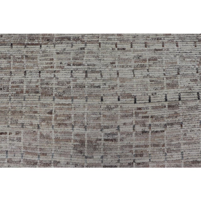 Modern Moroccan Rug With All-Over Design in Muted Tones by Keivan Woven Arts For Sale - Image 9 of 12
