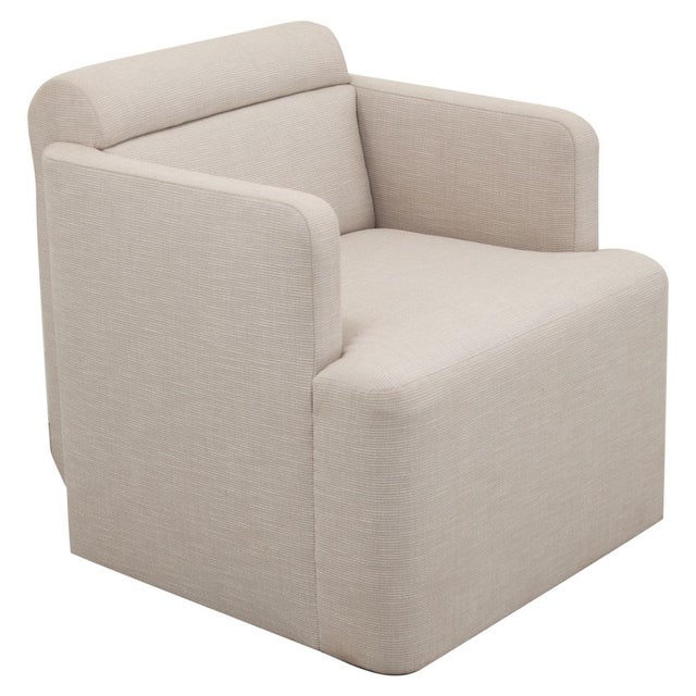 Modern Modern Upholstered Swivel Armchair by Dmitriy & Co. For Sale - Image 3 of 11