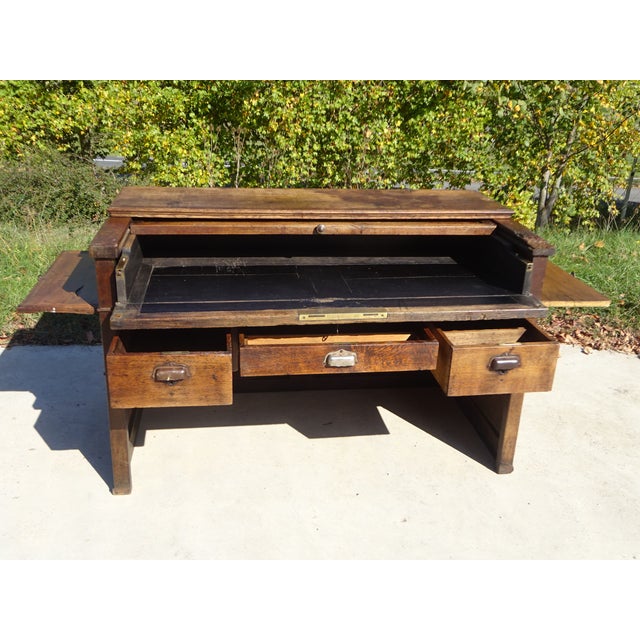 French Glove Makers Table in Oak For Sale - Image 5 of 18