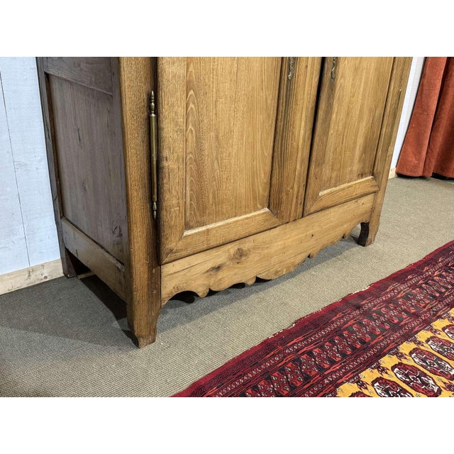 Antique Country Wardrobe in Light Chestnut Wood, 1800s For Sale - Image 13 of 16