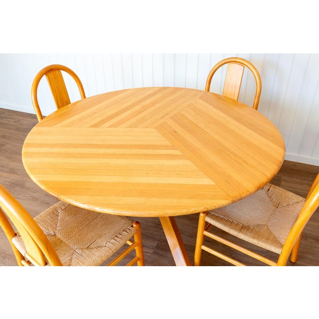 A gorgeous, impressive and possibly unique blonde italian modern designer dining or centre table in lovely vintage...