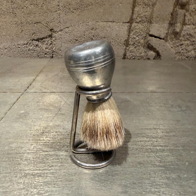Sheffield Silver Co. Antique Sheffield England Shaving Brush on Stand Crabtree & Evelyn For Sale - Image 4 of 11