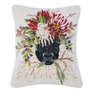 Sheep Flower Crown Hook Pillow 14" x 16" For Sale