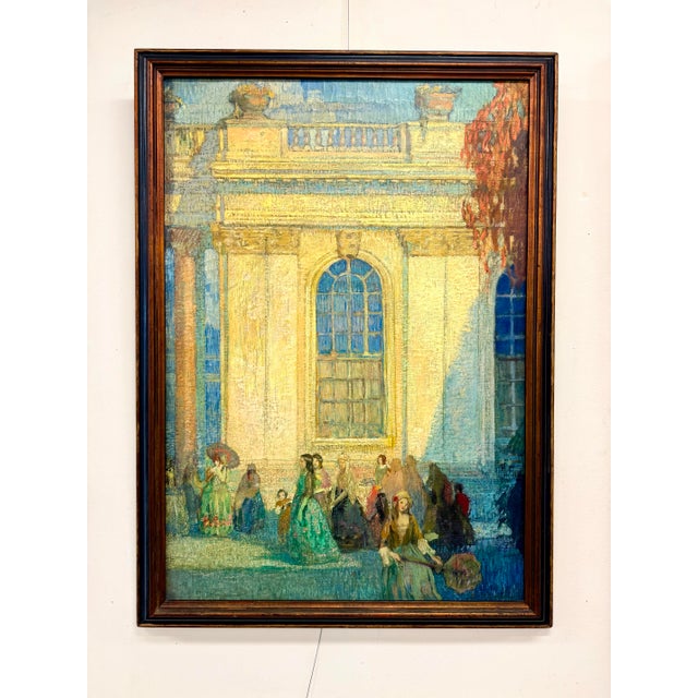 This stunning original Ettore Caser (1880-1944) oil painting in a Post-Impressionist style exhibition caliber painting -...