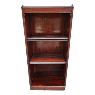 Antique Mahogany Open Bookcase - Adjustable Shelves For Sale