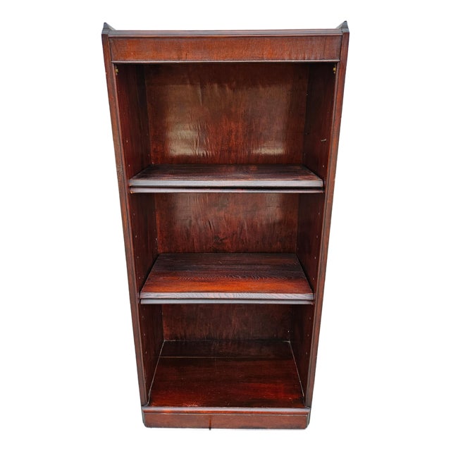 Antique Mahogany Open Bookcase - Adjustable Shelves For Sale