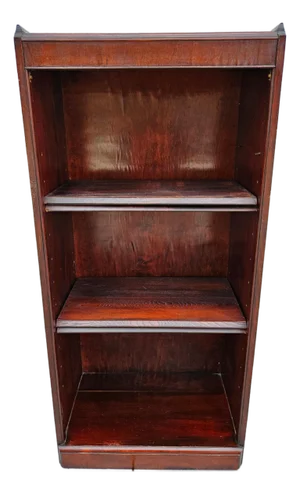 Antique Mahogany Open Bookcase - Adjustable Shelves