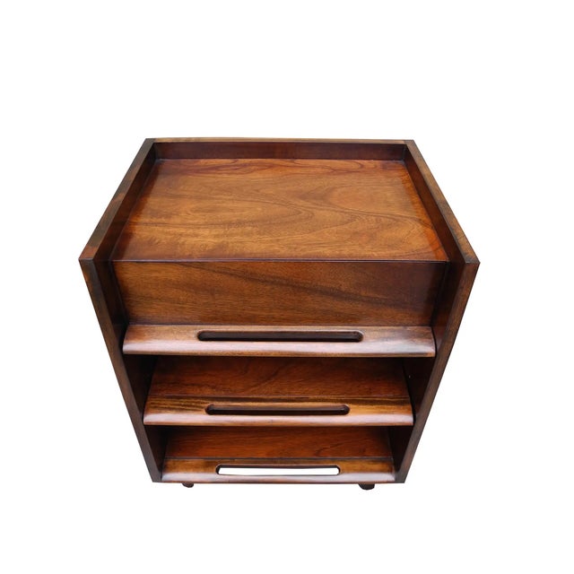 MidCentury Modern Cherry Nightstands by Edmond J Spence a Pair