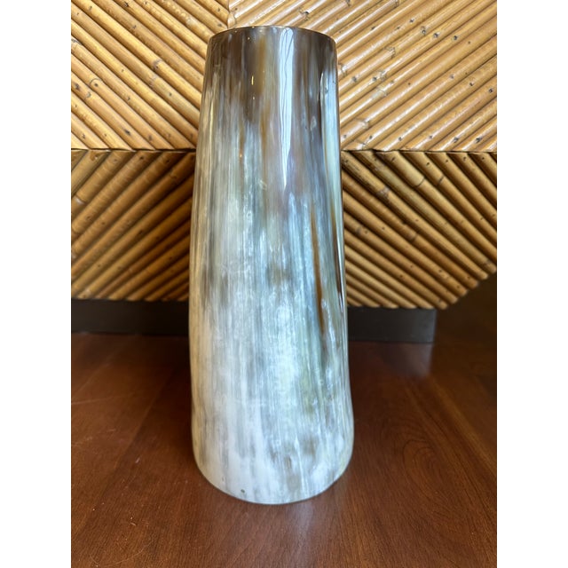 Bone Vintage Italian Natural Horn Vase -Extra Large For Sale - Image 7 of 12