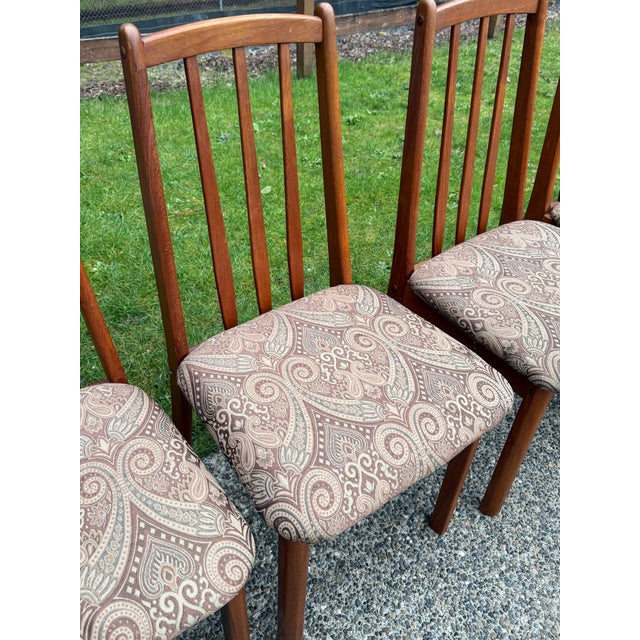 Wood 1980s Koda Woodcraft Danish Modern Teak Slat Back Side Dining Chairs -4 For Sale - Image 7 of 8