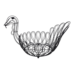 Vintage Black Metal Wire Turkey Basket Thanksgiving Decor Fruit Bowl