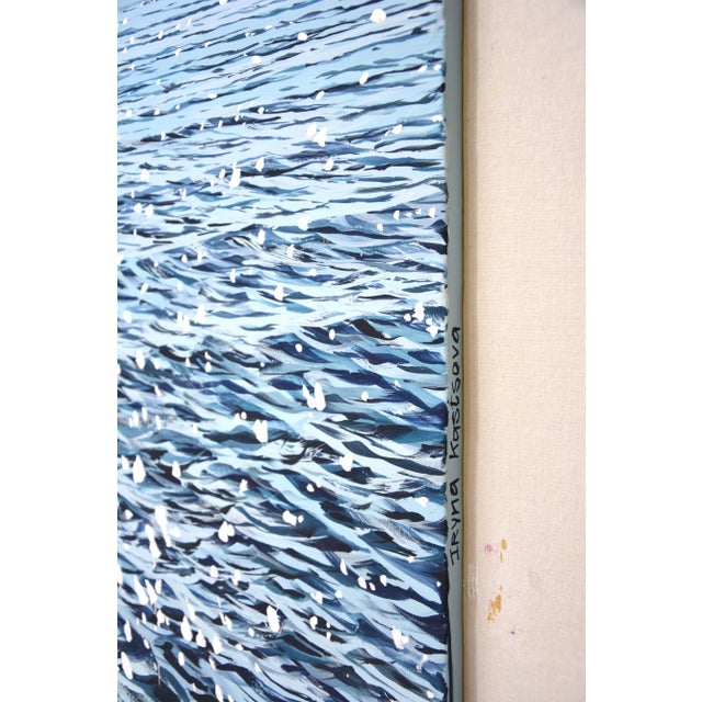 Minimalism Ocean Glare on the Water 9 Original Painting For Sale - Image 3 of 6