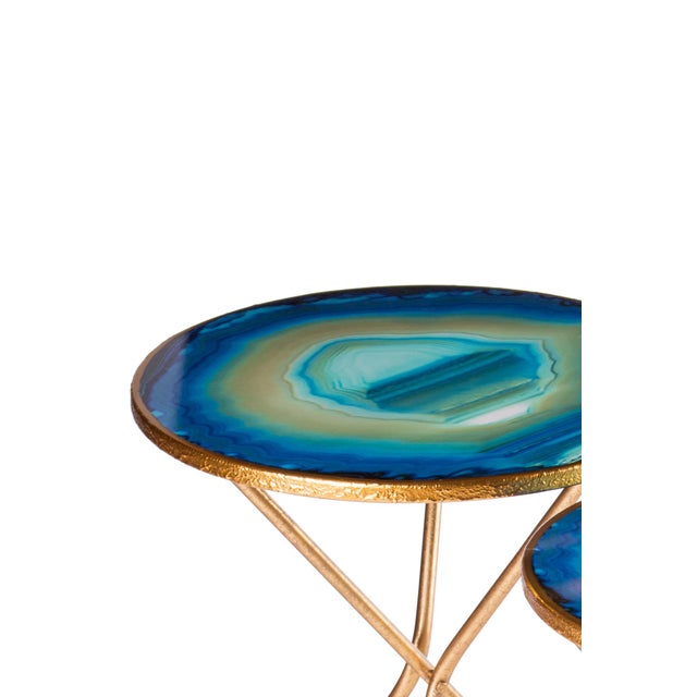 Faux Blue Agate Nesting Tables A Pair Chairish