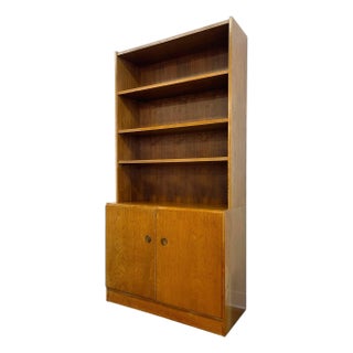 Vintage Mid Century Modern Belgian Bookcase Cabinet With Adjustable Shelves For Sale