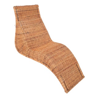 Vintage Rattan Chaise Longue by Carl Öjerstam for Ikea, 1990s For Sale