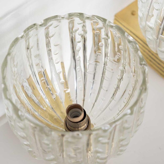 Pair of 1950s Italian Scalloped Glass Sconces For Sale - Image 11 of 12