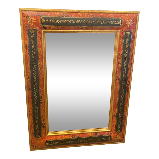 1960s Theodore Alexander Leather Wall Mirror For Sale
