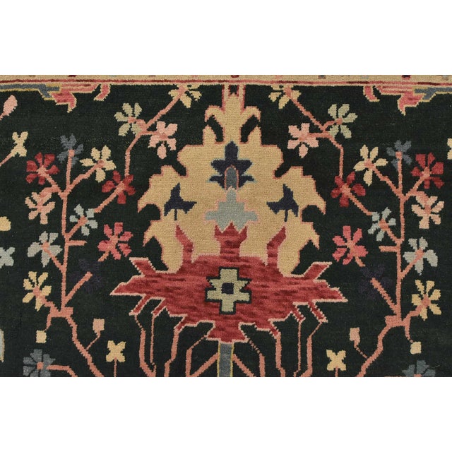 Heriz Rug 6’1” X 8’10” Green Wool Vintage Traditional Hand-Knotted Carpet For Sale - Image 9 of 15