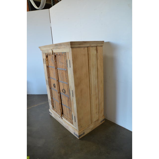 Vintage Old Door Indian Cabinet For Sale - Image 4 of 7