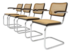 Marcel Breuer for Thonet, S64 Side Chairs, 1980