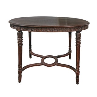 Antique Oval Table With Carved Apron For Sale