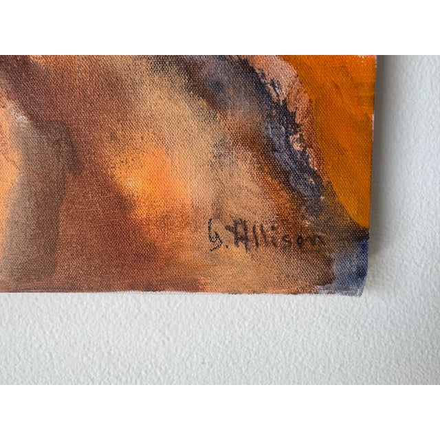 1970’s Gloria Allison (1924–2013) Expressionist Abstract Acrylic on Canvas Painting – Unframed For Sale In Miami - Image 6 of 11