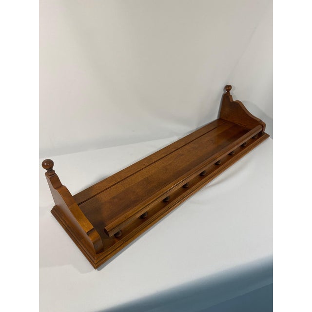 Ethan Allen Vintage 1980's Ethan Allen Decorative Wooden Wall Display Shelf For Sale - Image 4 of 17