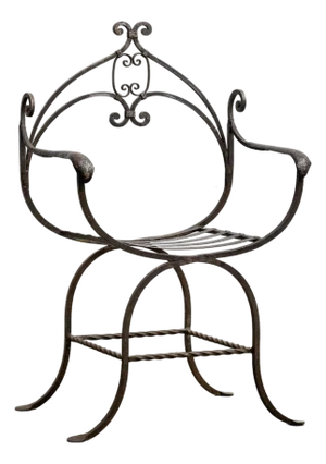 Mid Century Iron Savonarola Chair
