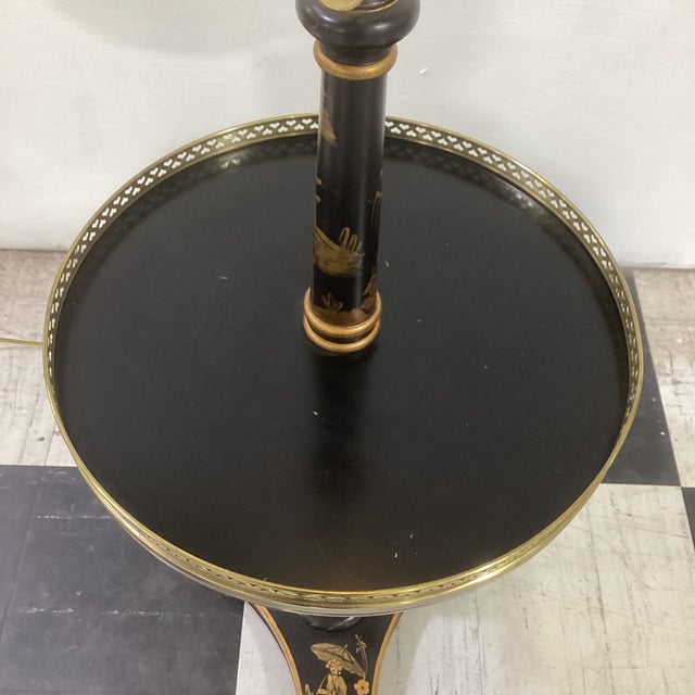 Frederick Cooper Late 20th Century Frederick Cooper Chinoisserie Floor Lamp With Integrated Table For Sale - Image 4 of 11
