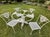 Mid-Century Modern Vintage Meadowcraft “Meadow Rose” Wrought Iron Dining Set, 5 Pieces For Sale - Image 3 of 12