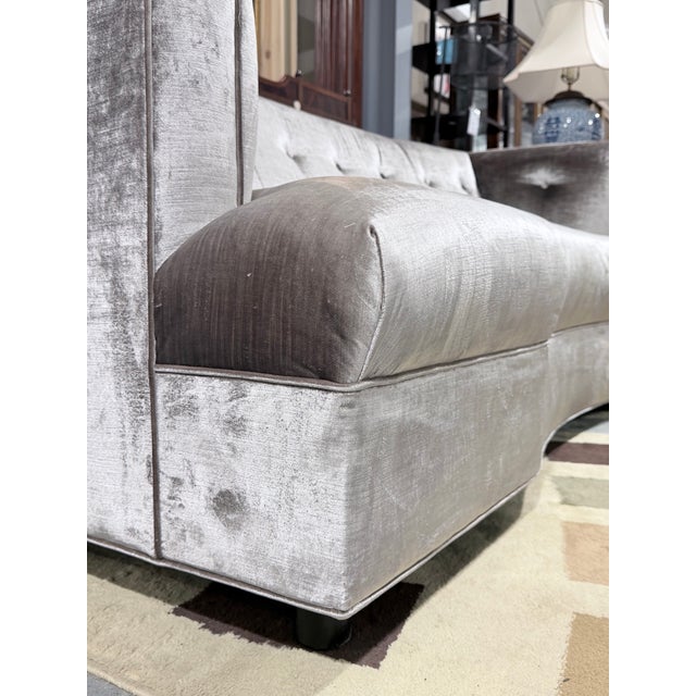 Textile Vintage Mitchell Gold Dumont Tufted Velvet Sofa For Sale - Image 7 of 11