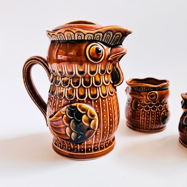 Mid-Century Modern Mid Century Pottery Chicken Tea Set - Teapot, Creamer, and Sugar Bowl For Sale - Image 3 of 14