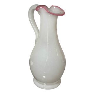 Opaline Rice Paste Pitcher from Baccarat / Saint Louis For Sale