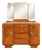 Art Deco Dressing Table in Oak and Marble with Triptych Mirror, 1930s For Sale
