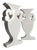 Vintage Flattened White Ceramic Urn Vases, 1980s, Set of 2 For Sale