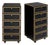 Vintage French Pair of Leather Covered Filing Cabinets, Casters For Sale