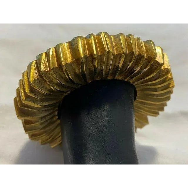 Bronze C1920's French Art Deco Gilt & Patinated Bronze "Hand Torch" Wall Sconce with Opaline Shade Style Andre Arbus For Sale - Image 8 of 10