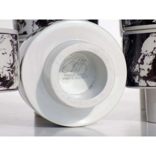 Black and White Ceramic Bowls by Pietro Annigoni for Porcellane Eva Sud, 1960s, Set of 10 For Sale - Image 6 of 8