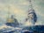 Vintage Original u.s. Navy Battle Ship Boat Air Force Seascape Oil Painting Army For Sale - Image 11 of 14