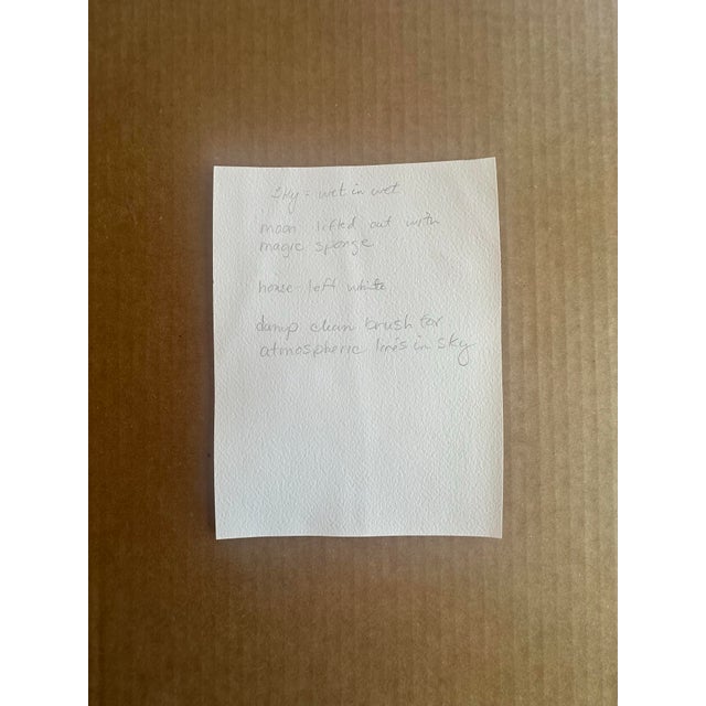 Rustic Original Watercolor Landscape Painting “At the Top of the Hill” For Sale - Image 3 of 3