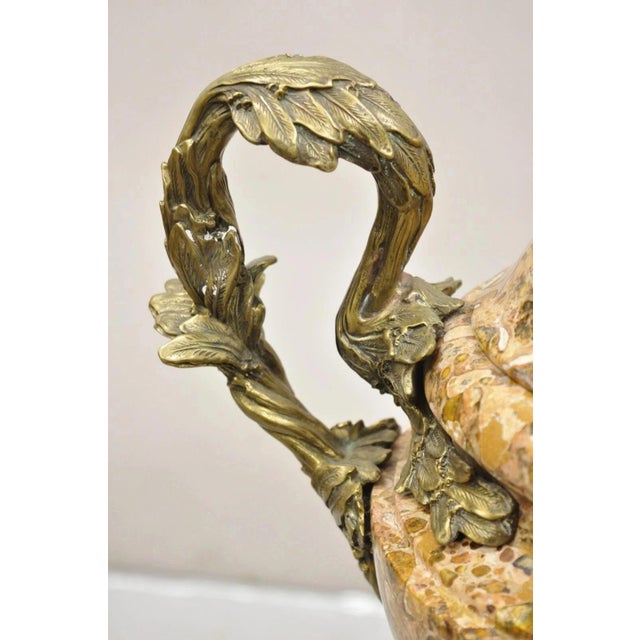 Baroque Vintage Bronze and Marble French Baroque Style Lidded Urn Centerpiece Cassolette For Sale - Image 3 of 11