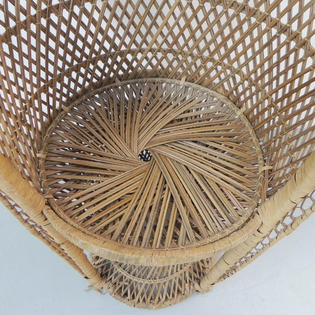 Small Vintage Rattan & Bamboo Emmanuelle Chair, 1970s For Sale - Image 16 of 18