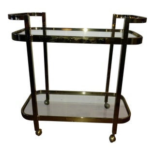 Vintage Milo Baughman Brass Bar Cart-Delisting Soon For Sale