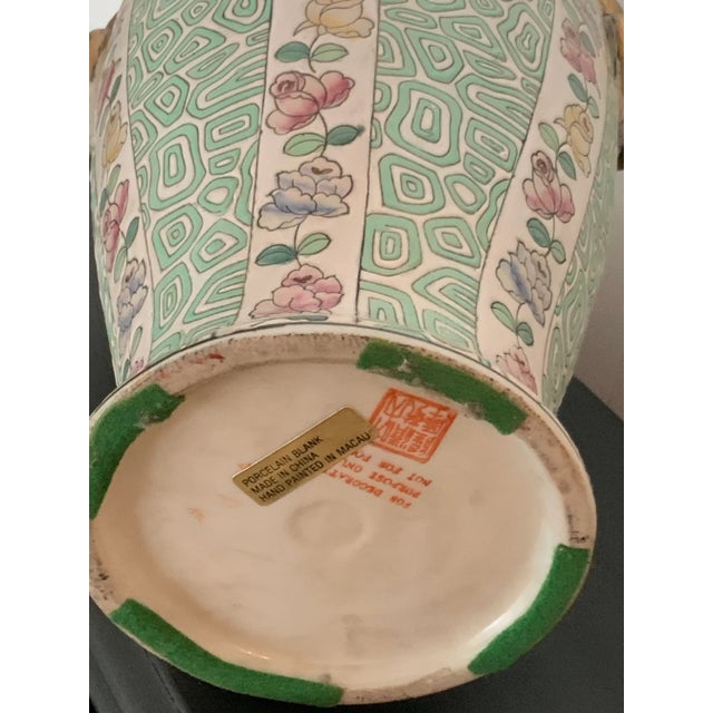 Chinese Import Vase Hand Painted in Macau For Sale - Image 9 of 10