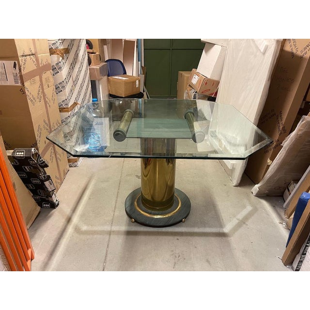 Mid-Century Italian Crystal Brass Dining Table, 1970s For Sale - Image 10 of 18