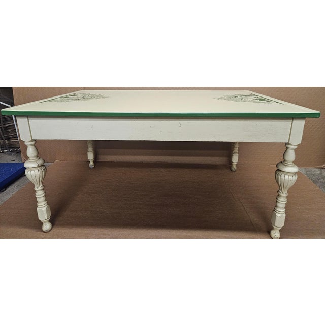Vintage 1930's Ugo Mochi Designed Enamel Top Farm Dining Work Table For Sale - Image 9 of 12