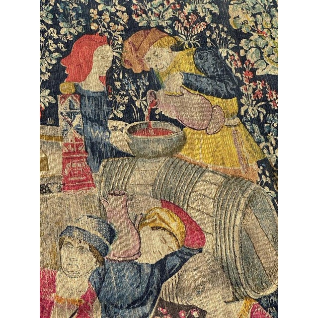 Vintage French Screen Printed Tapestry, 1970s For Sale - Image 9 of 18