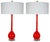 Vintage Murano Long Neck Red Orange Lamps For Sale - Image 9 of 11
